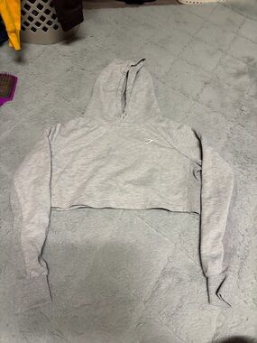 Gymshark Light Gray Hooded Sweatshirt with Logo Tag
